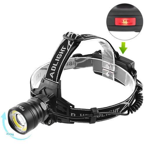 

Фонарь налобный Police 8004-T6+COB, ЗУ 220V/12V, 2x18650, zoom, Box. 32558