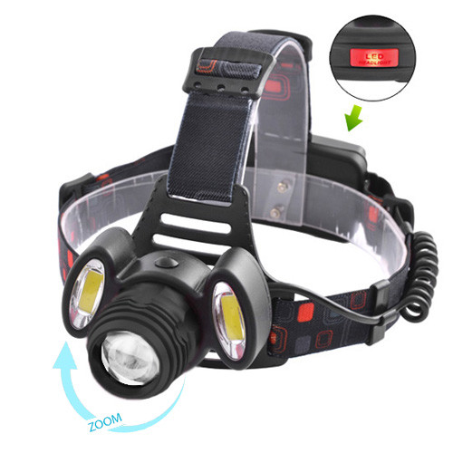

Фонарь налобный Police 2117-T6+2COB, ЗУ 220V/12V, 2x18650, zoom, Box. 32537