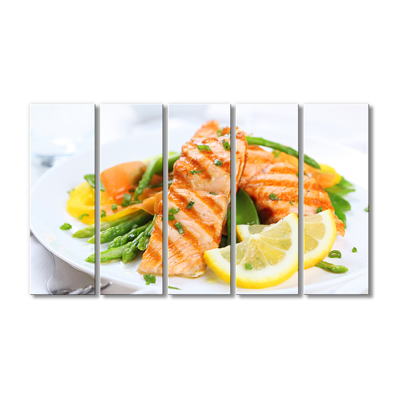 

Модульная картина Artel «Вкусное блюдо из красной рыбы» 5 модулей 120x180 см