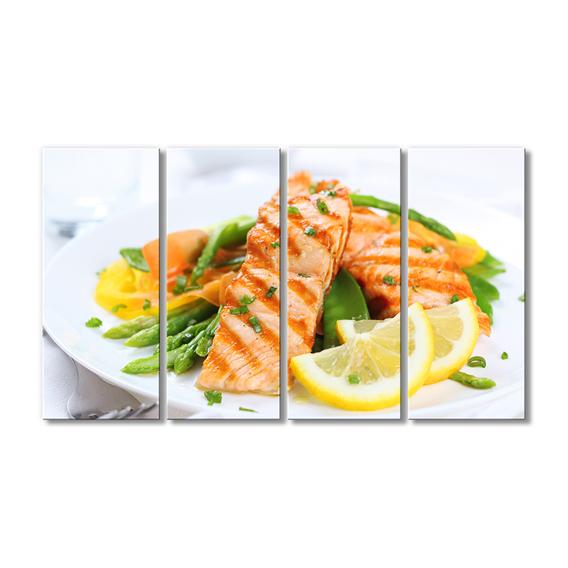 

Модульная картина Artel «Вкусное блюдо из красной рыбы» 4 модуля 120x180 см