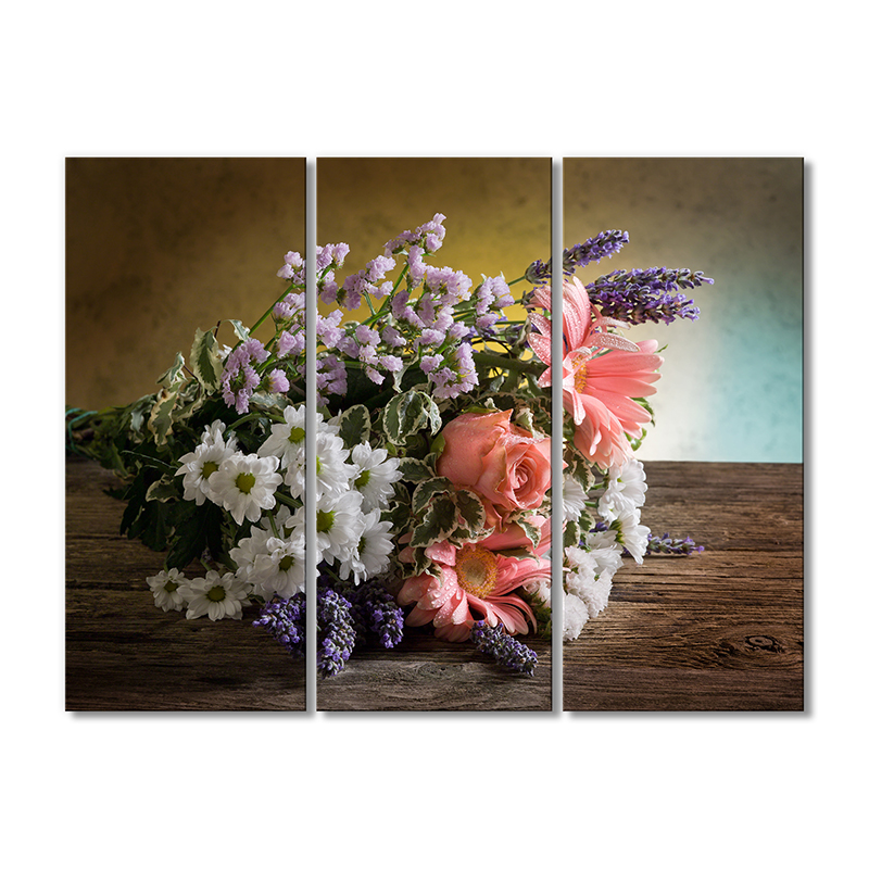 

Модульная картина Artel «Букет розы и полевые цветы» 3 модуля 80x120 см