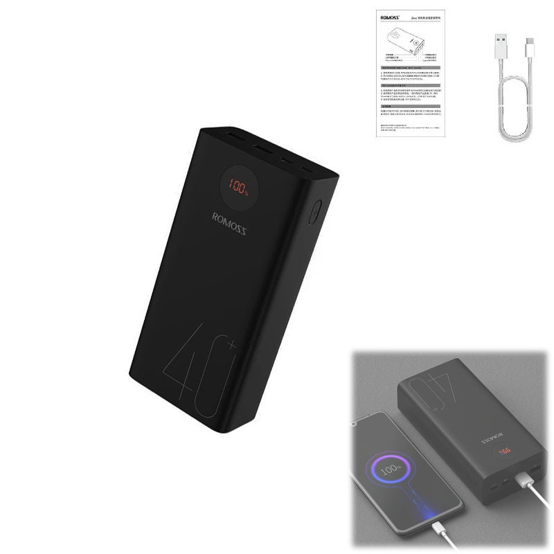 

Power Bank 40000мАч внешний аккумулятор QC3.0 ЖК 18Вт Romoss Zeus Premium
