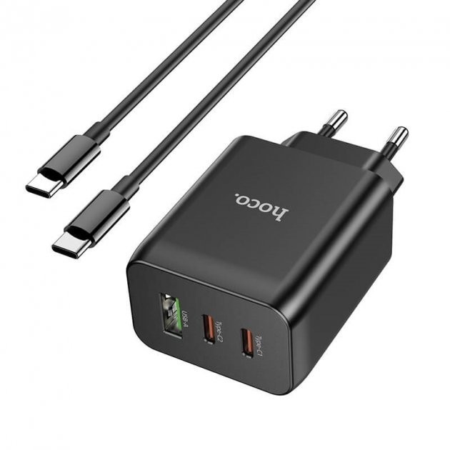 

Зарядное устройство Hoco High Power 65W |2xType-С+USB| + кабель Type-C 100W