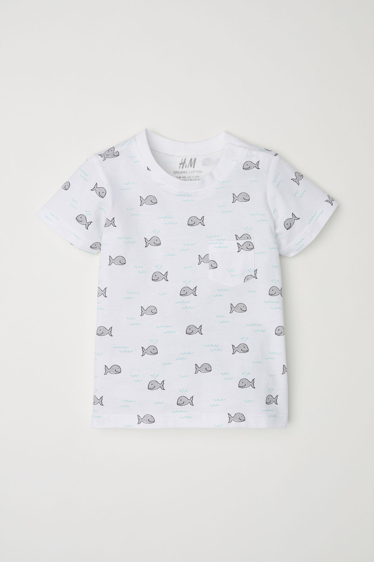 

Футболка H&M 104см белый рыбы 4872757