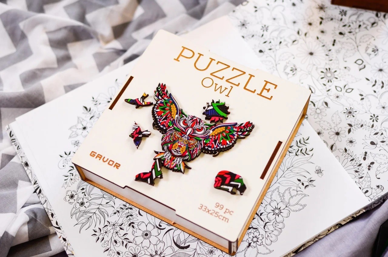 

Оригинальные деревянные фигурные пазлы для детей Puzzle Owl Gavor