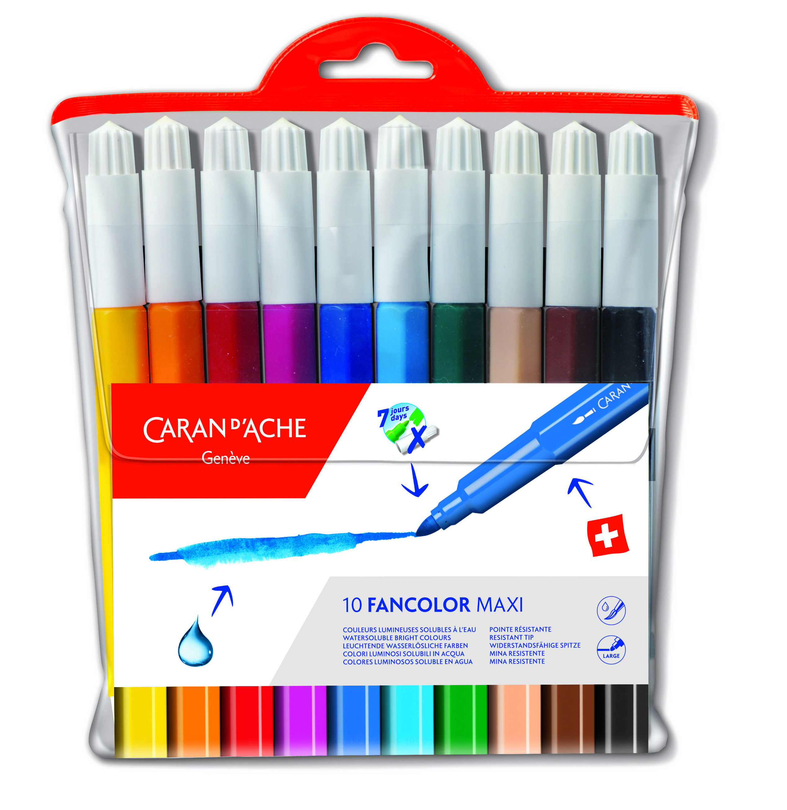 

Набір Акварельних Фломастерів Caran d'Ache Fancolor Maxi Блістер, 10 кольорів (7630002307147)