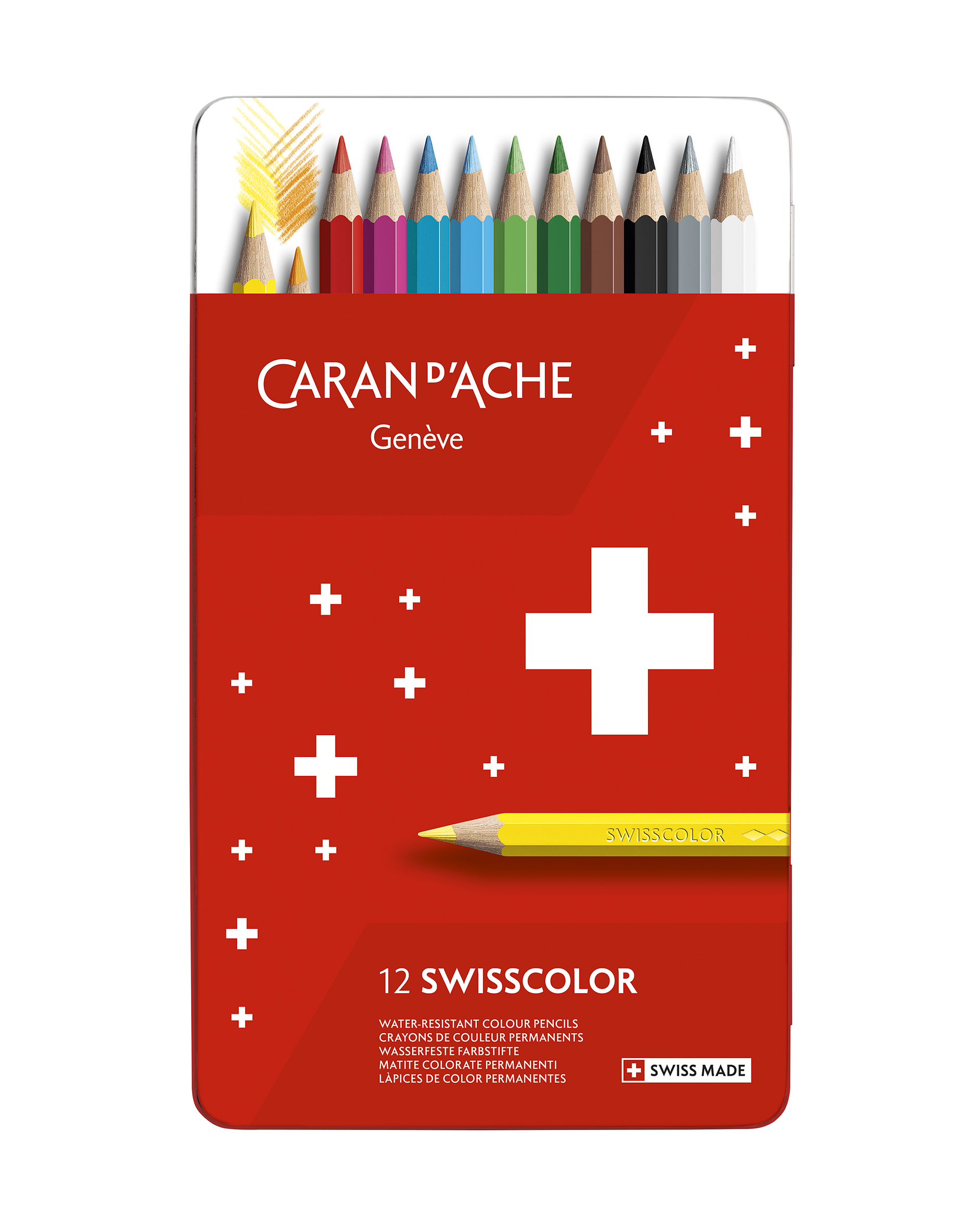 

Набір Водостійких Олівців Caran d'Ache Swisscolor Металевий бокс, 12 кольорів (7630002342568)