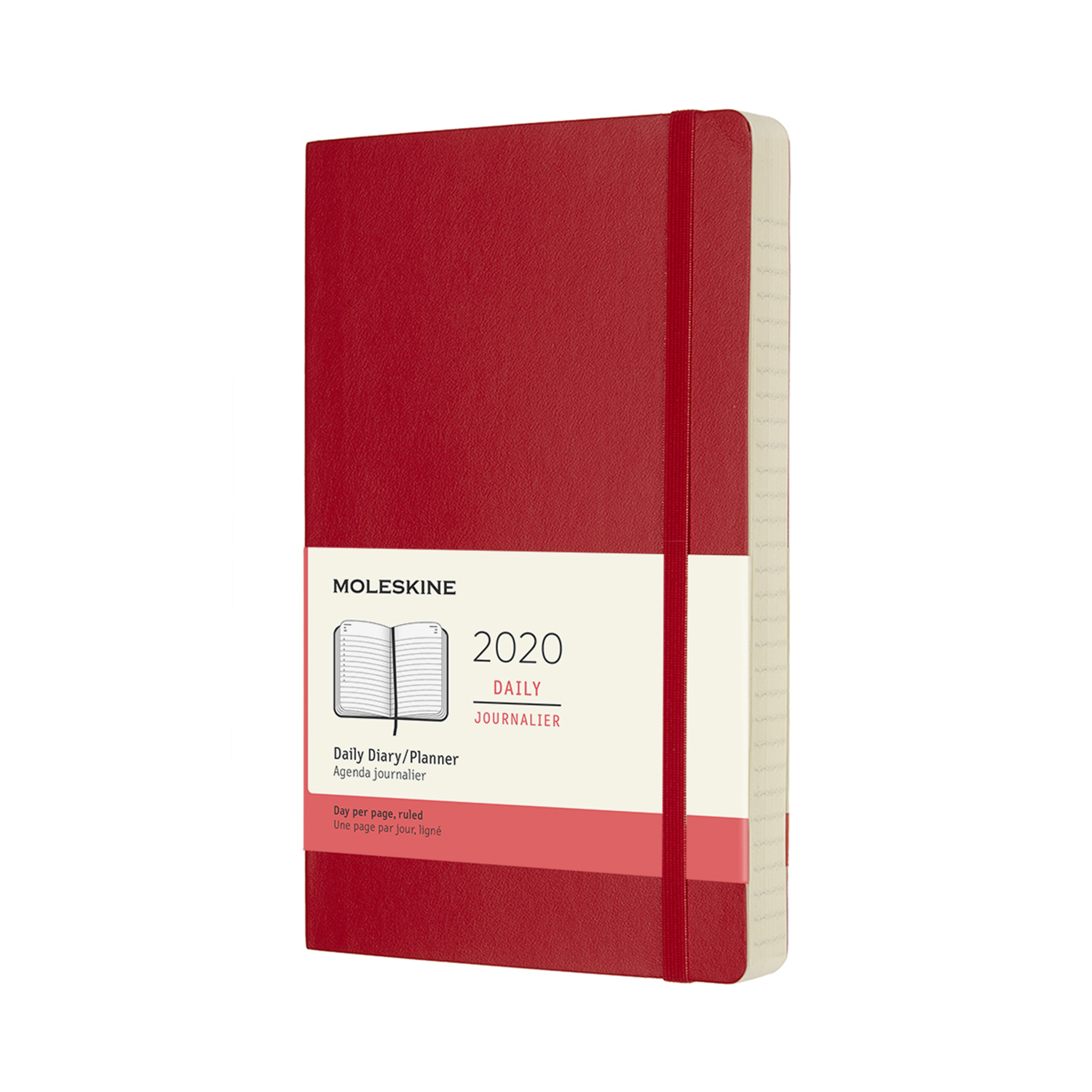 

Щоденник Moleskine 2020 середній / Червоний М’який (8058647628806)