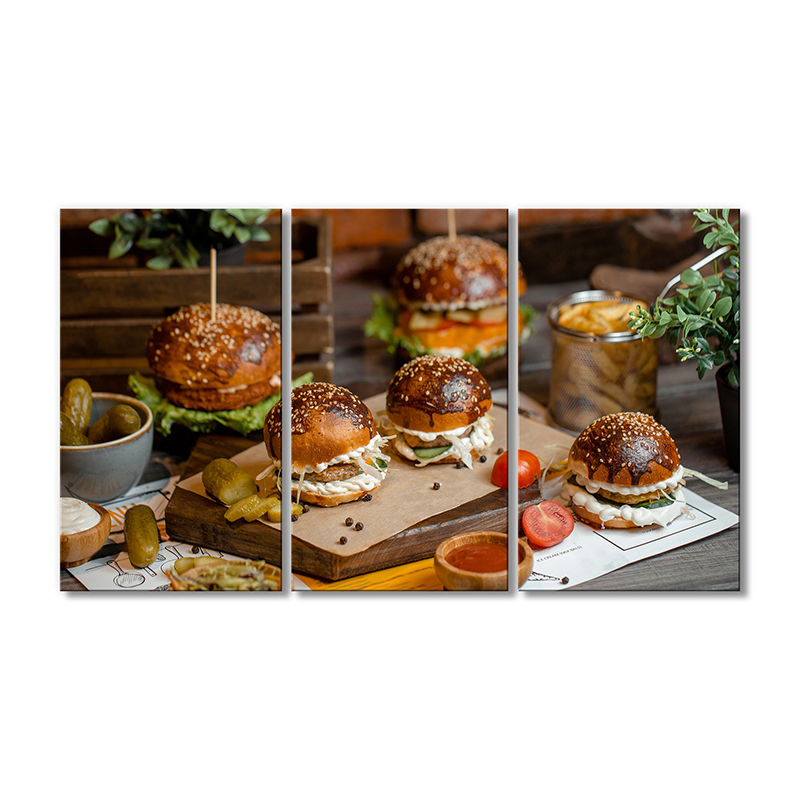 

Модульная картина Artel «Бургеры» 3 модуля 120x180 см