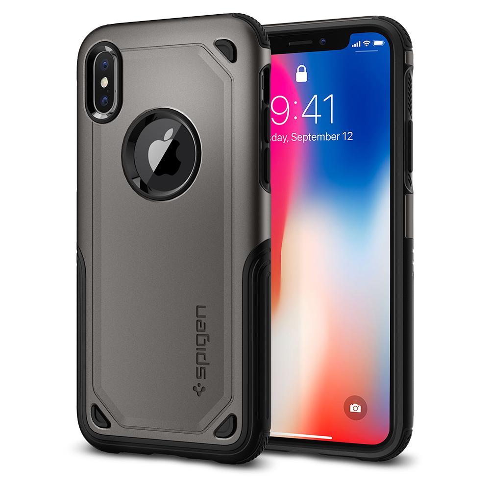 

Чехол Spigen для iPhone X Hybrid Armor Gunmetal