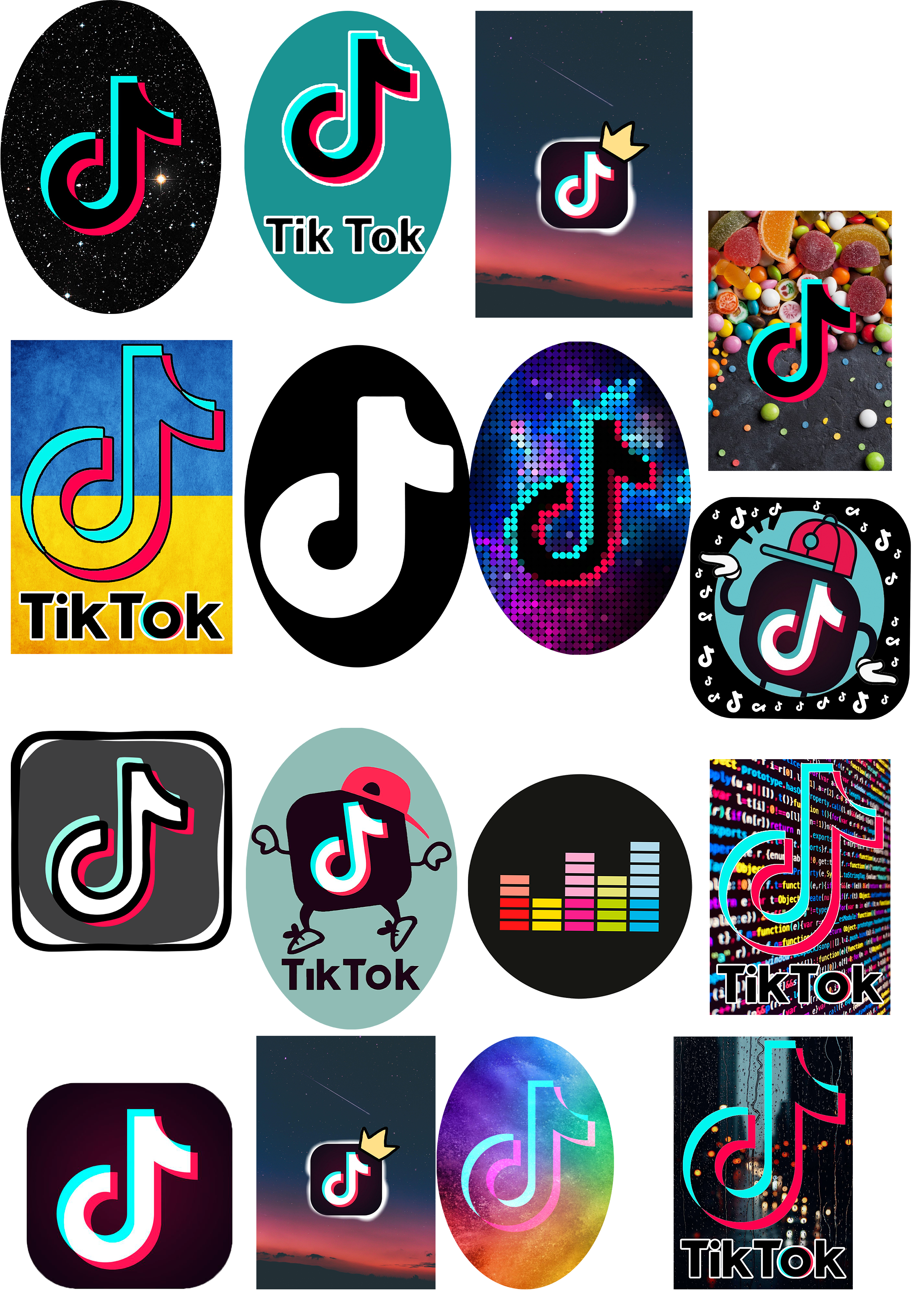 

Набор наклеек на одежду "A5" (16 шт) TIK TOK (ТИК ТОК) Разноцветный AZ6TTNTF