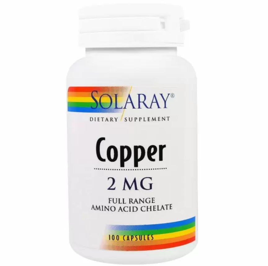 

Медь Solaray Copper 2 мг 100 капсул (446167)