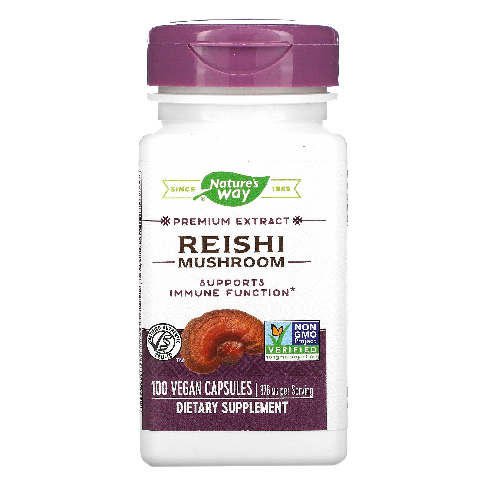 

Грибы Рейши Nature's Way Reishi Standardized 376 мг 100 Капсул (445656)