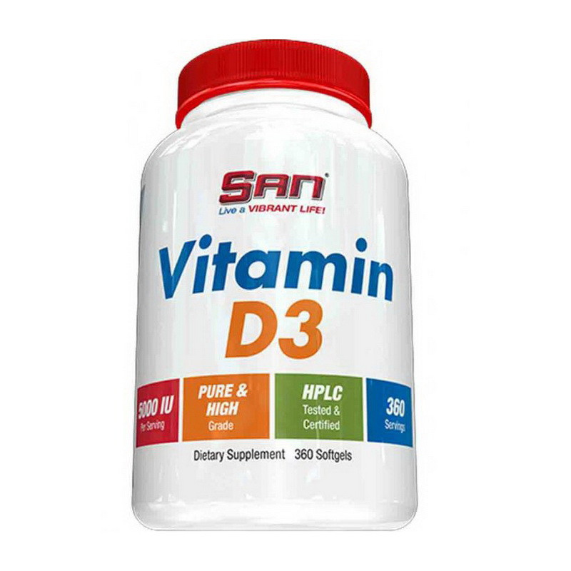 

Витамины и минералы SAN Vitamin D3 5000IU 360 капсул (445248)