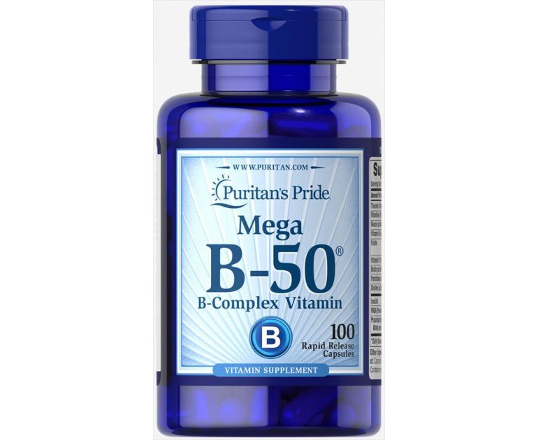

Витамины и минералы Puritans Pride Vitamin B-50 Complex 50 мг 100 капсул (445179)
