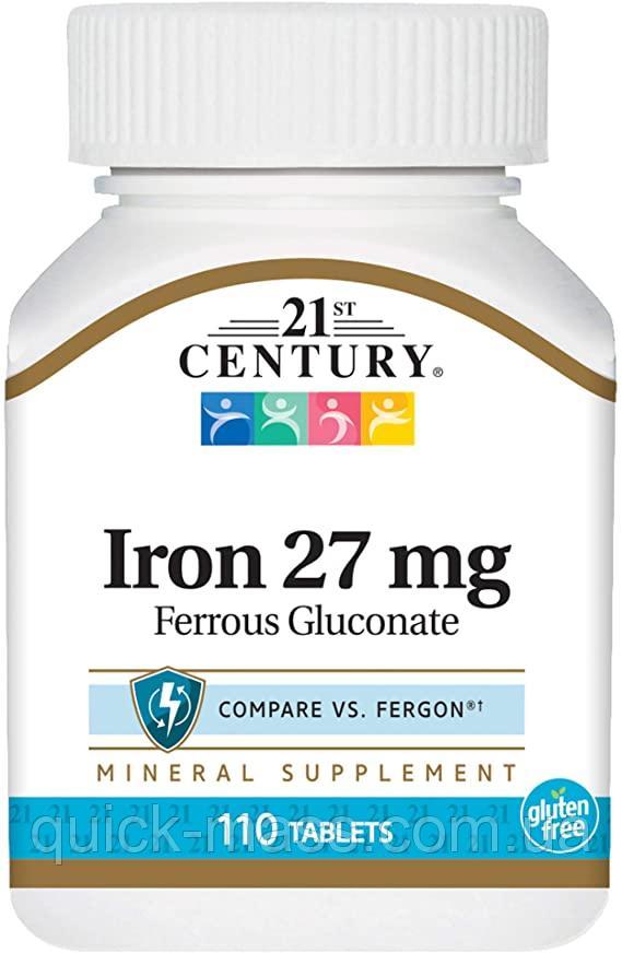 

Железо 21st Century Iron 27 мг 110 таблеток (445663)