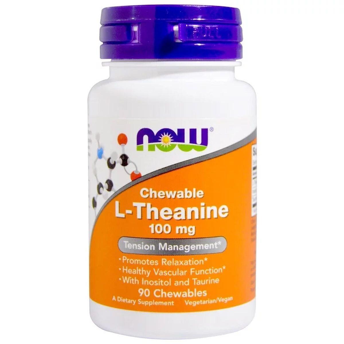 

L-Теанин Now Foods L-Theanine 100 мг 90 жевательных таблеток (444207)