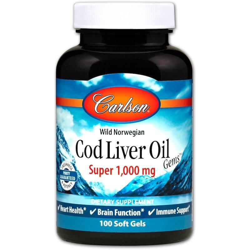 

Норвежский Жир из Печени Carlson Labs Cod Liver Oil 1000 мг 250 гелевых капсул (446208)