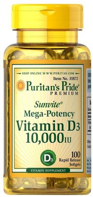 

Витамины и минералы Puritans Pride Vitamin D3 10000iu 100 гель. капсул (445205)