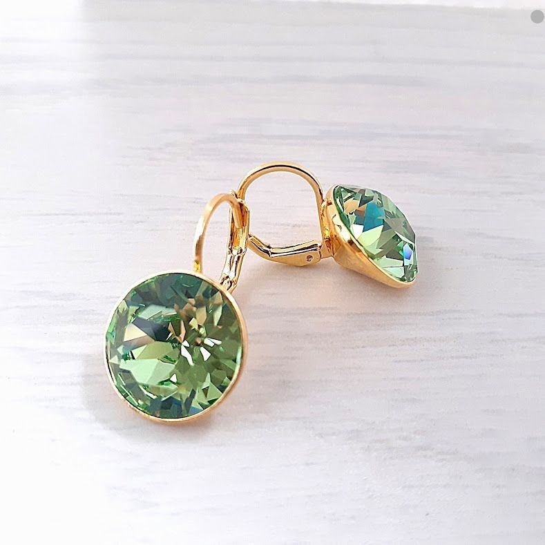 

Сережки Hand Made позолоченные с кристаллами Сваровски