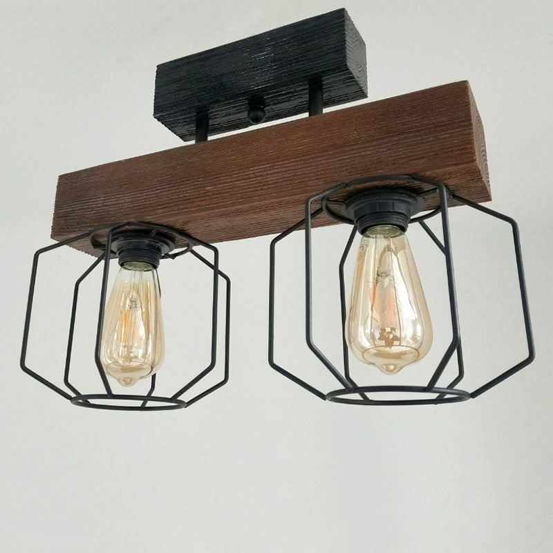 

Люстра стельова дерев'яна Light House SRS-16174/2 горіх+венге