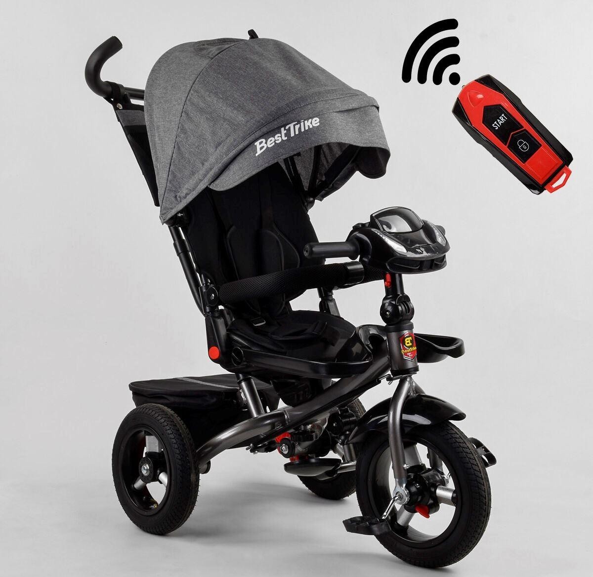 

Велосипед трехколесный Best Trike YLT 6088 F - 440-11 Поворотное Сидение Пульт ДУ Музыка USB Темно-Серый
