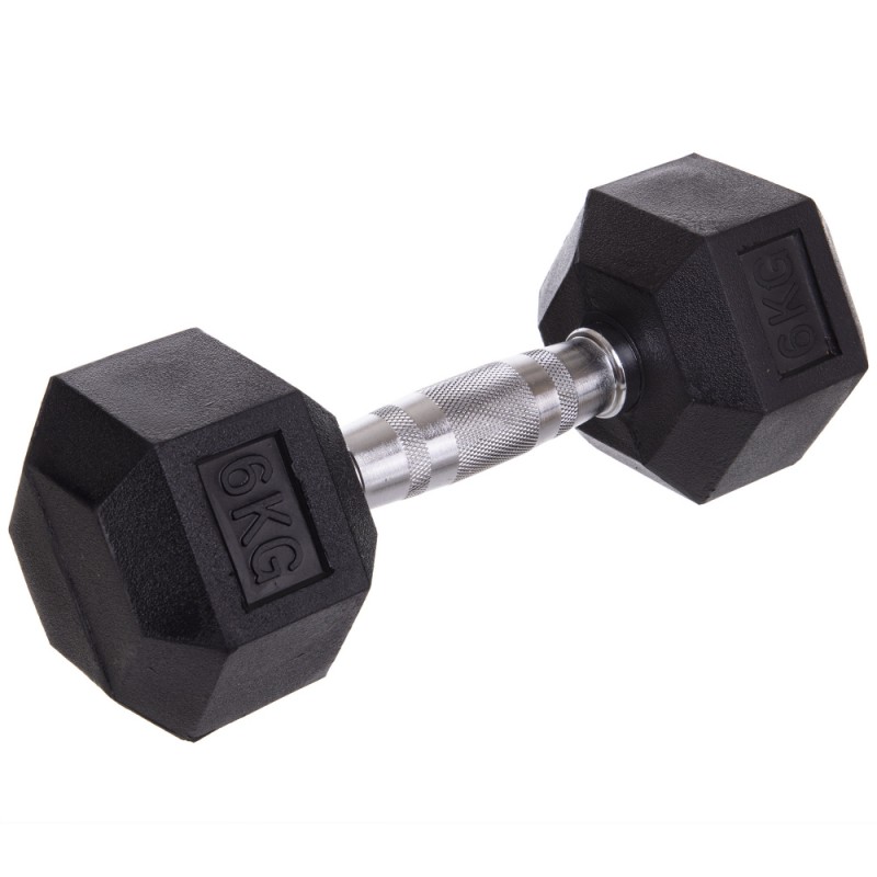 

Гантель цельная шестигранная CrossGym 1х6кг, код: SC-8013-6-S52