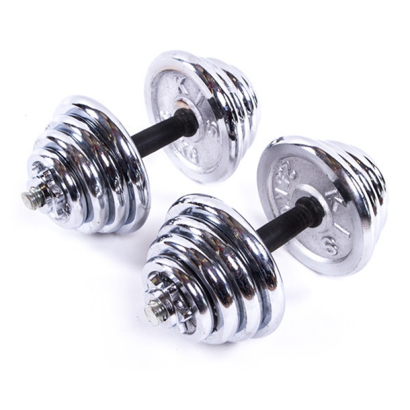 

Гантели CrossGym 2х20 кг, хром, код: 80003-40-WS