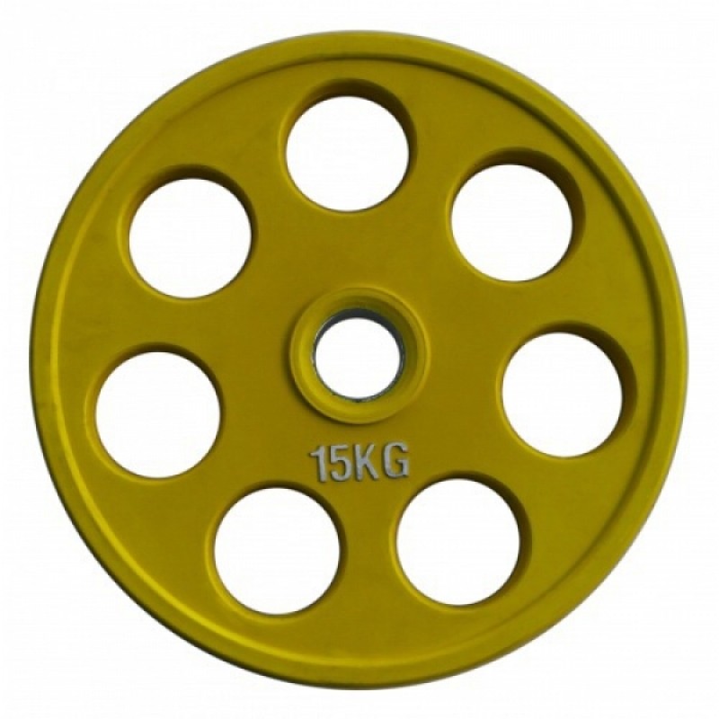 

Диск олимпийский обрезиненный цветной Fitnessport 15 кг, код: 10234-S49