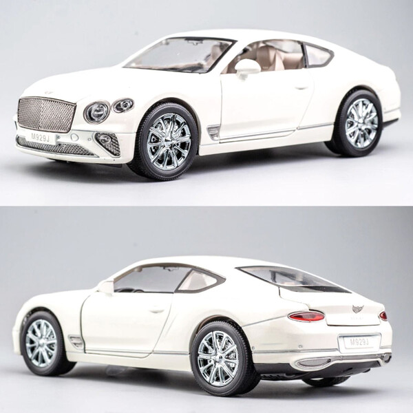 

Машинка коллекционная ТК Union Group Bentley Continental GT металлическая моделька игрушечная с подсветкой фар 1:24 Белый (9666329)