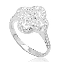 

Серебряное кольцо TN946 с кристаллами Swarovski размер 17