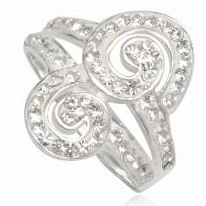 

Серебряное кольцо TN947 с кристаллами Swarovski размер 17