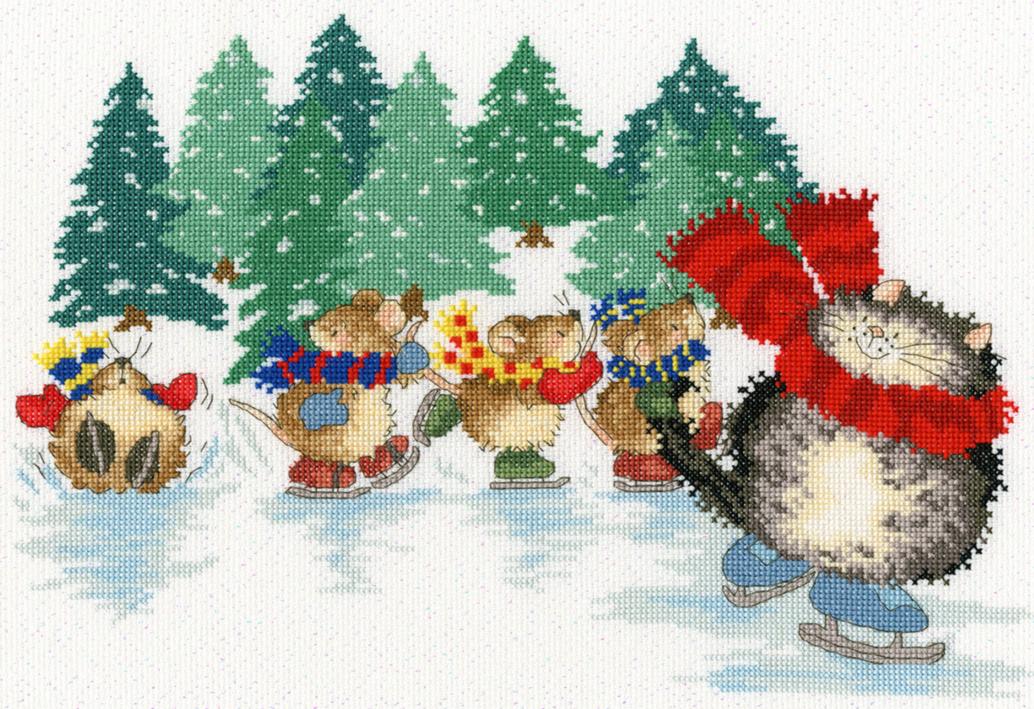 

Набор для вышивания крестом Mice Skating Мыши на коньках Bothy Threads XMS19