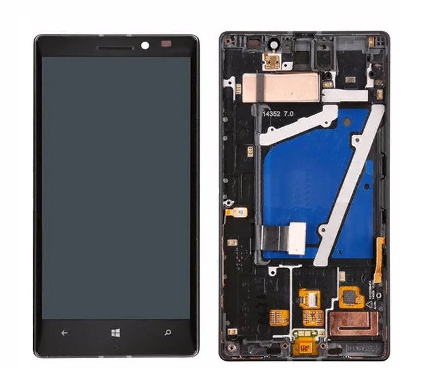 

Дисплей для мобильного телефона Nokia Lumia 930, черный, с тачскрином, с рамой