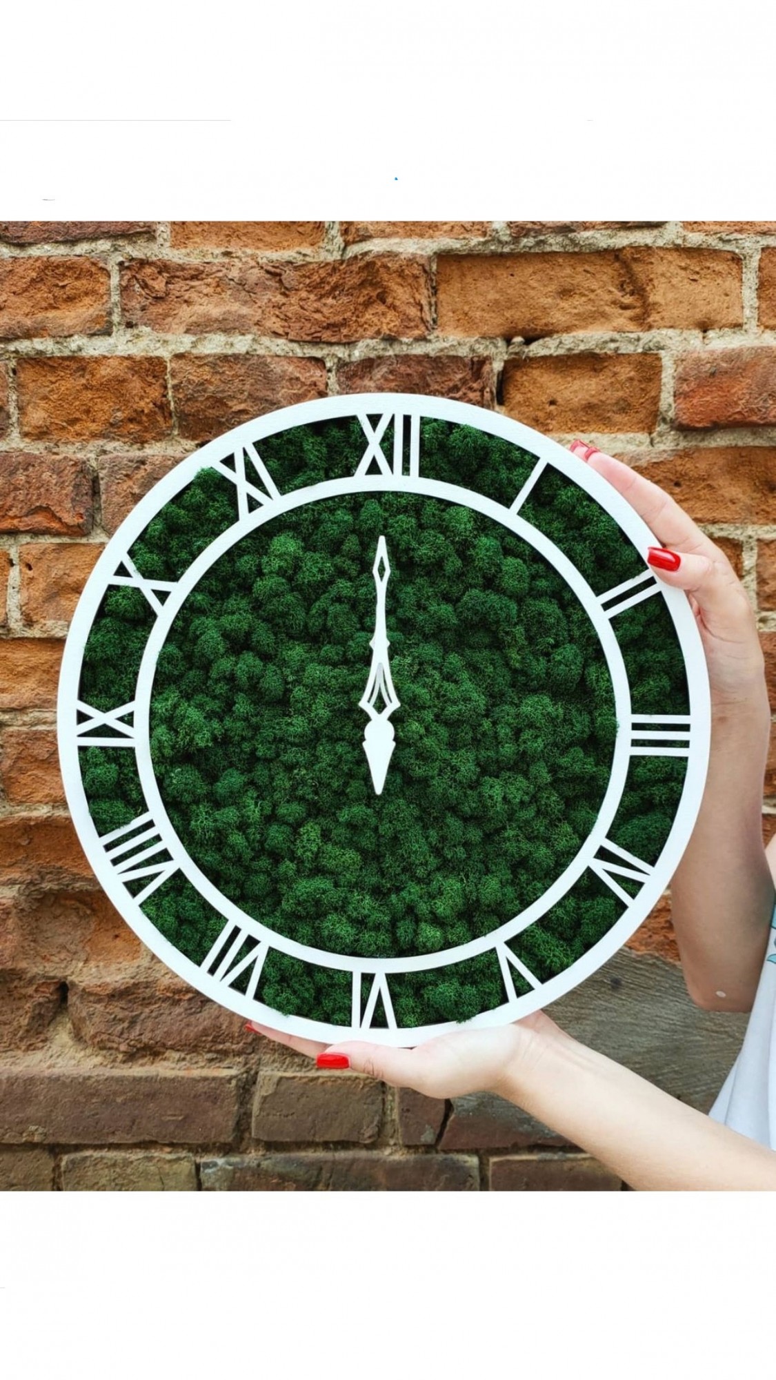 

Часы настенные 30 см стабилизированый мох MiNature Moss