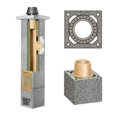 

Комплект керамического дымохода Schidel Rondo Plus одноходовой без вентиляции 180 мм 3 м