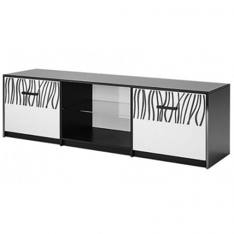 

Тумба під ТВ MiroMark Терра 2Д 179,2×52×45 чорний /білий глянець