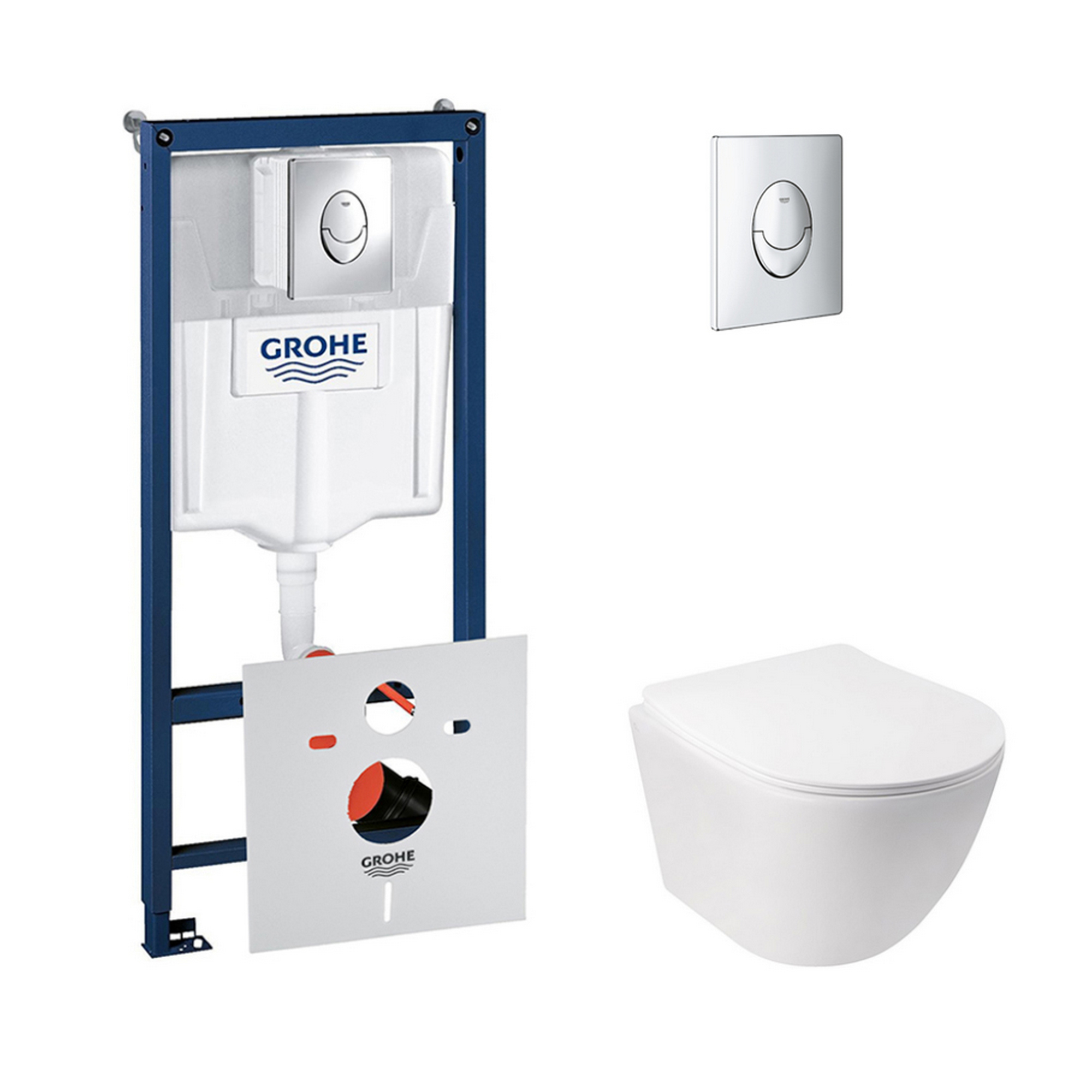 

Набор инсталляция 4 в 1 Grohe Rapid SL 38721001 + унитаз с сиденьем Qtap Jay QT07335176W