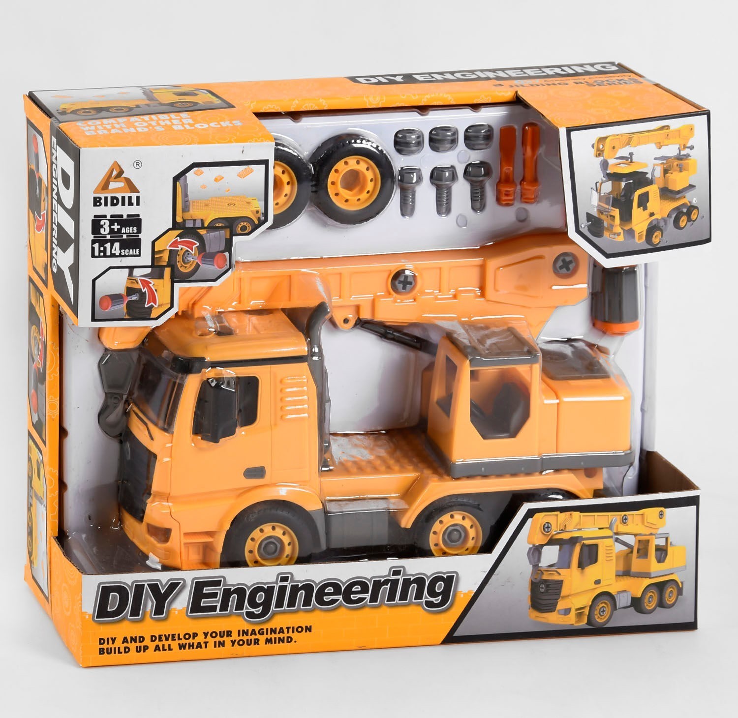 

Машинка Автокран Конструктор Спецтехника в масштабе 1:14 DIY Engineering