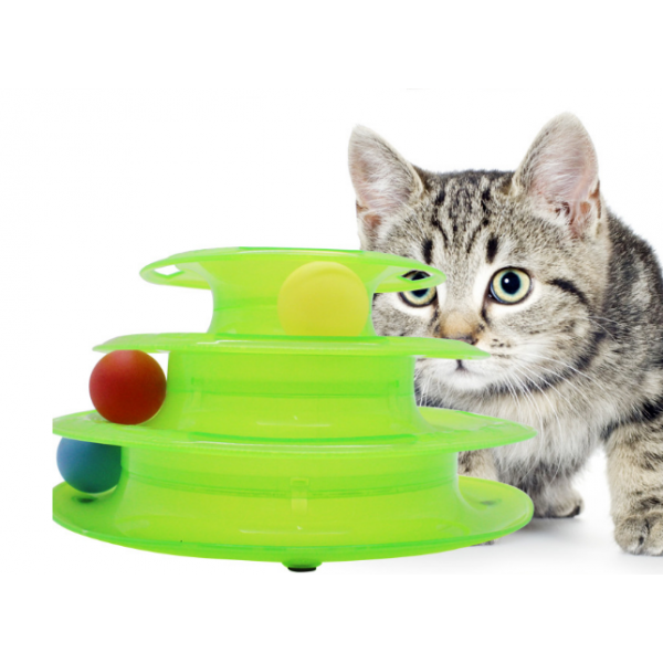

Игрушка для кошек Tower of Tracks Башня с шариками 3 уровня Зеленый (499769)