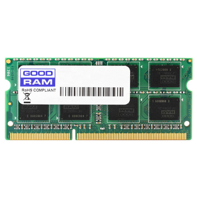 

Оперативная память Goodram SODIMM DDR3 1600 MHz 4Gb (GR1600S364L11S/4G)