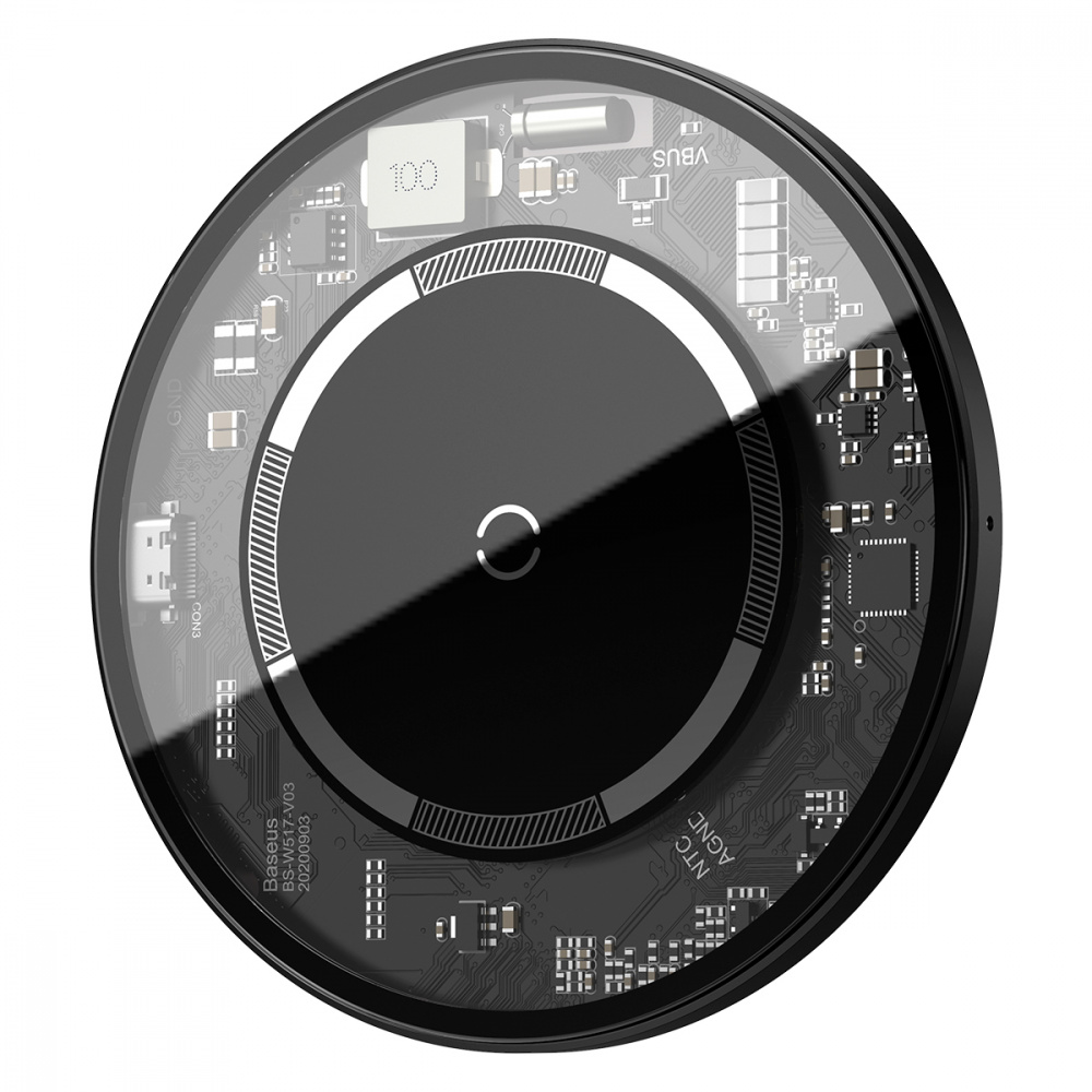 

Беспроводное ЗУ Baseus Simple Magnetic 15W transparent