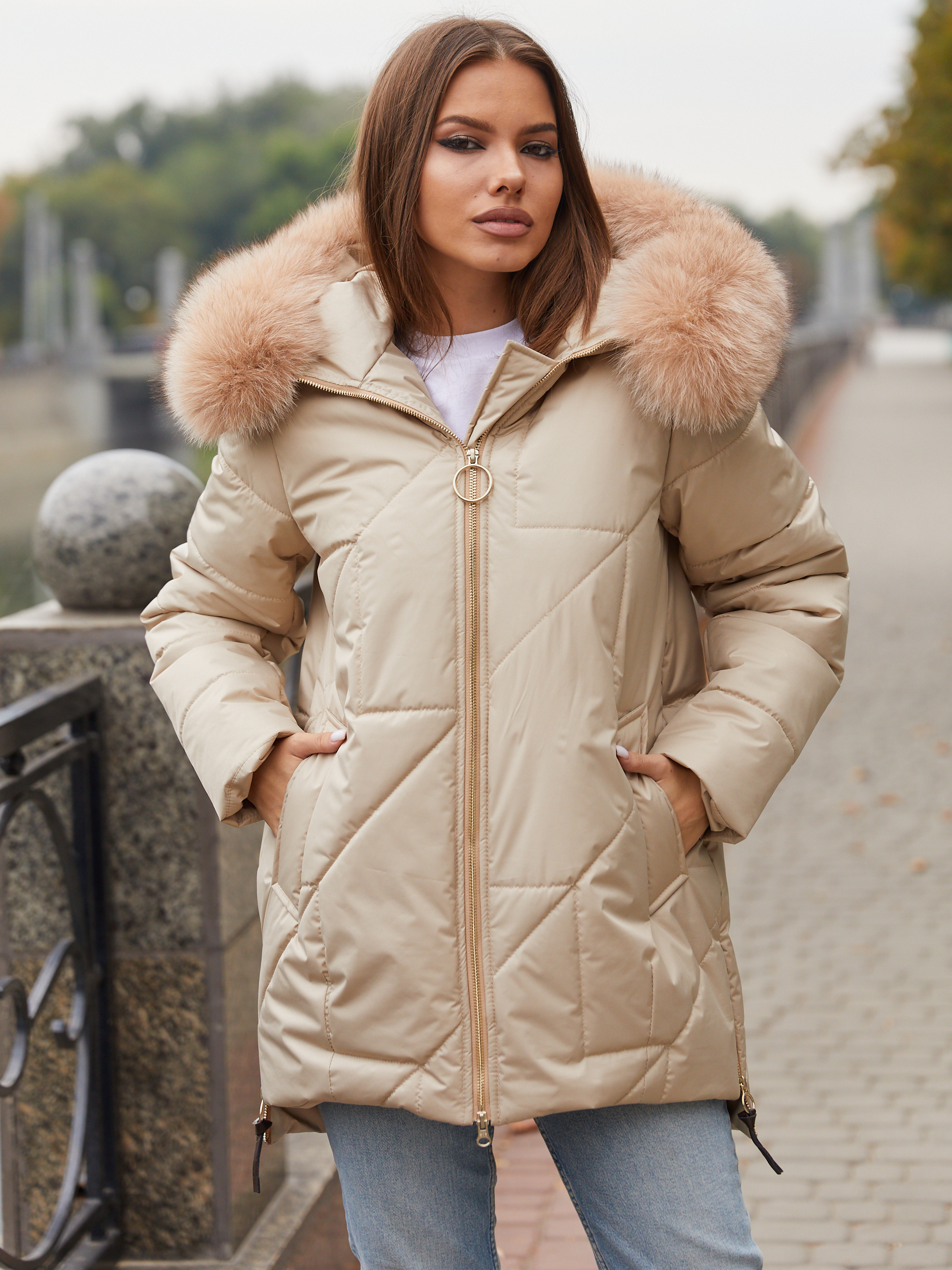 

Куртка Mila Nova К-162  Бежевая, Куртка Mila Nova К-162 46 Бежевая