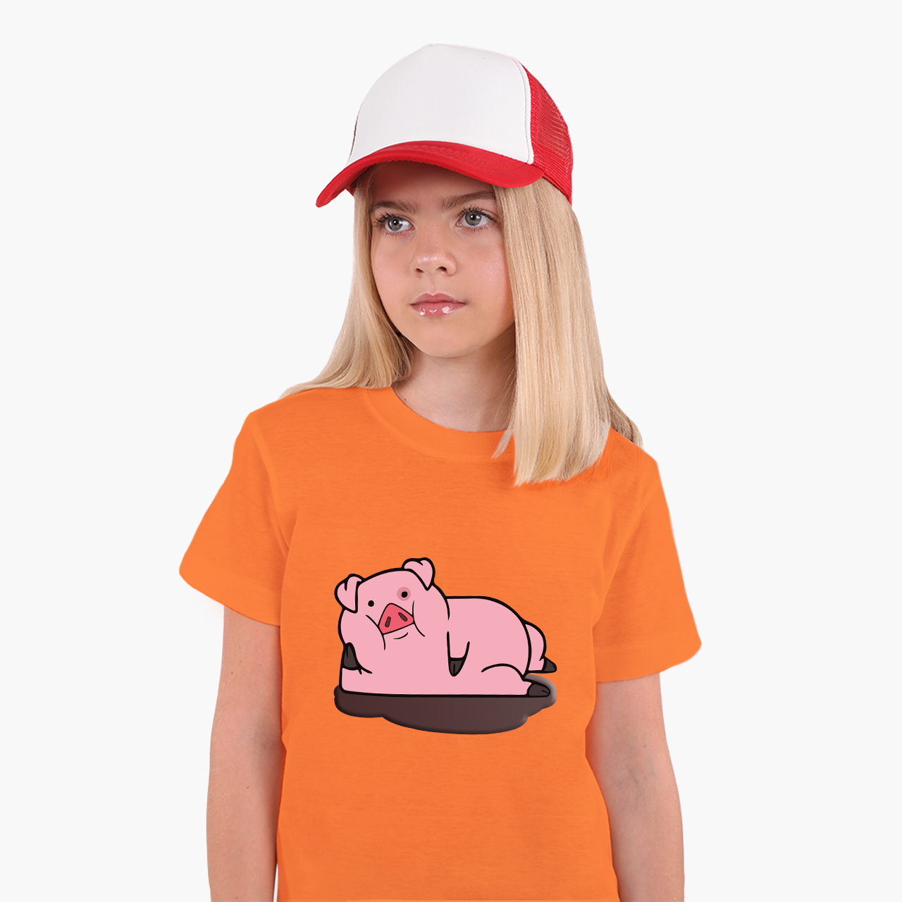 

Детская футболка для девочек Гравити Фолз Пухля (Gravity Falls Waddles) (25186-2626-54) 158-164 см Хлопок Оранжевый