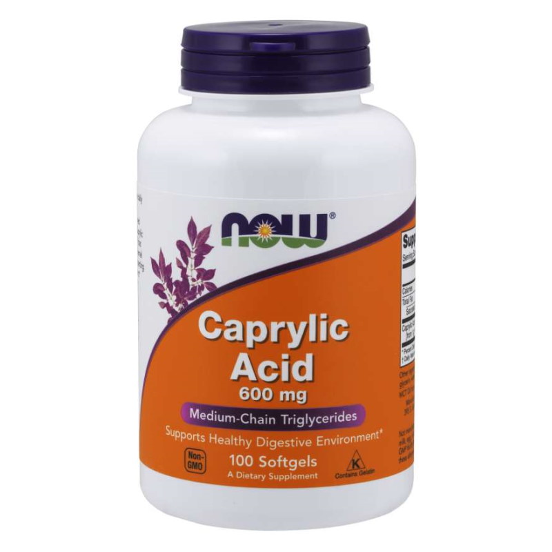 

Натуральная добавка NOW Caprylic Acid 600 mg, 100 капсул
