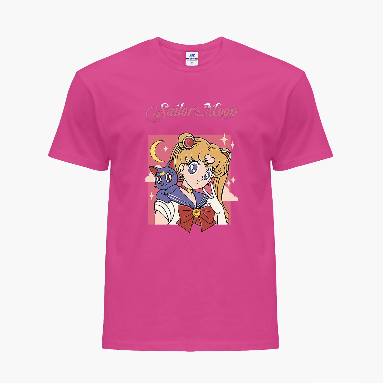 

Детская футболка для девочек Сейлор Мун (Sailor Moon) (25186-2659-69) 134-140 см Хлопок Темно-розовый