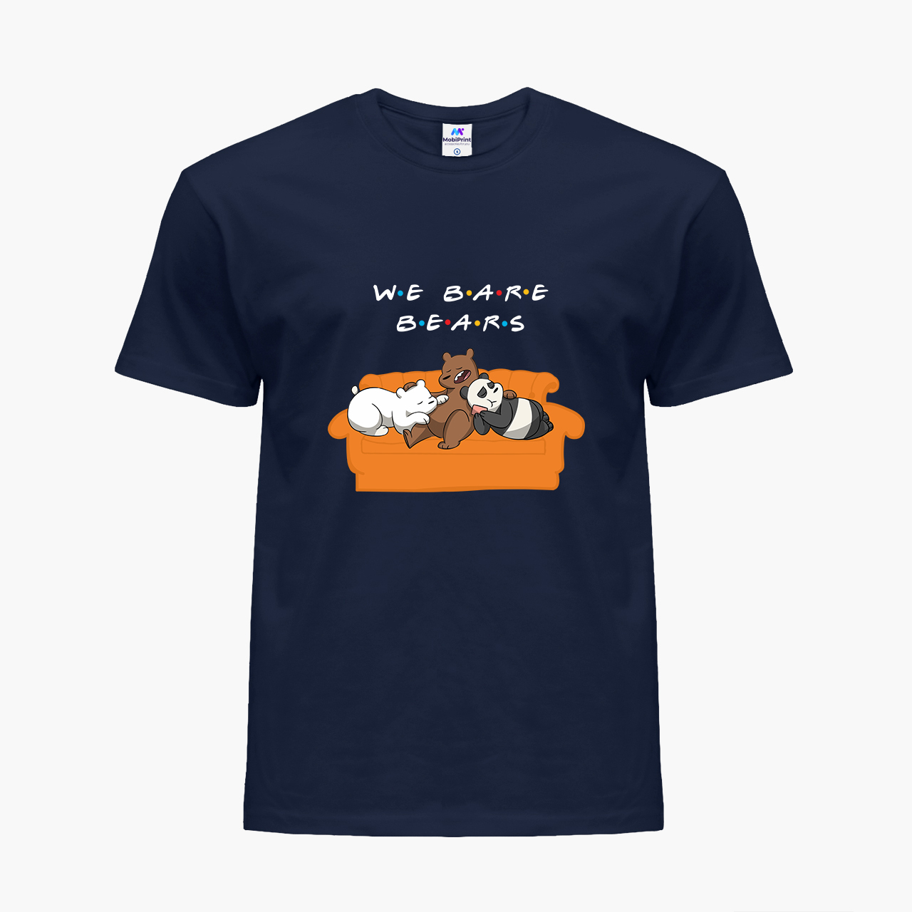 

Детская футболка для девочек Вся правда о медведях (We Bare Bears) (25186-2890-79) 104-110 см Хлопок Темно-синий
