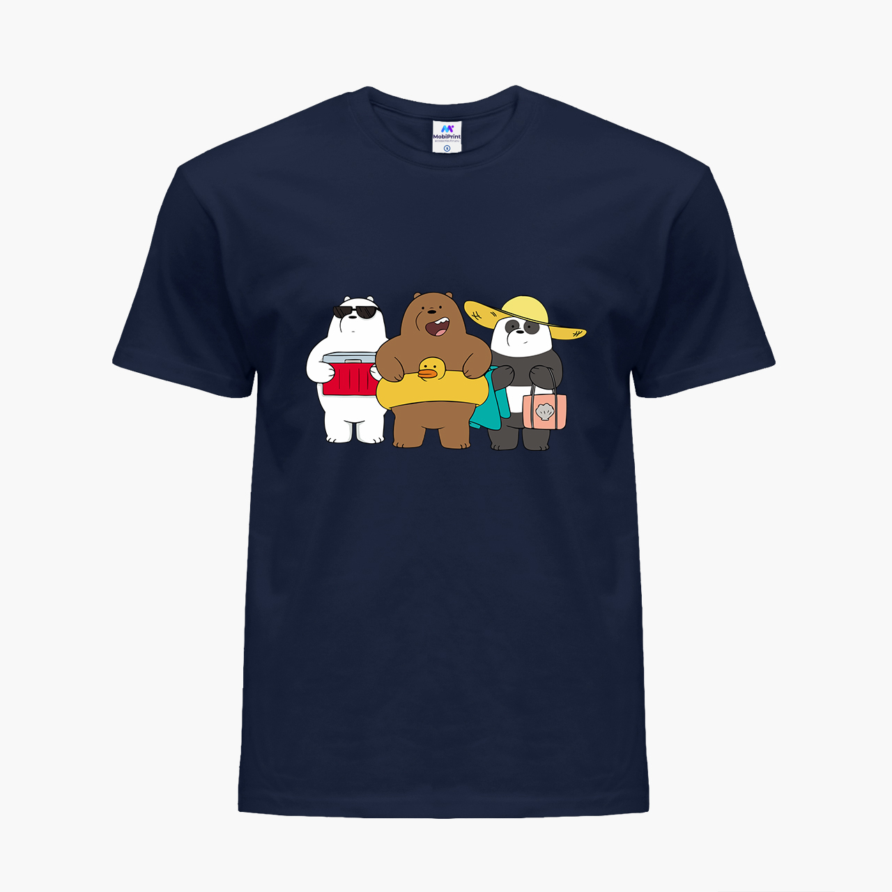 

Детская футболка для девочек Вся правда о медведях (We Bare Bears) (25186-2893-83) 158-164 см Хлопок Темно-синий