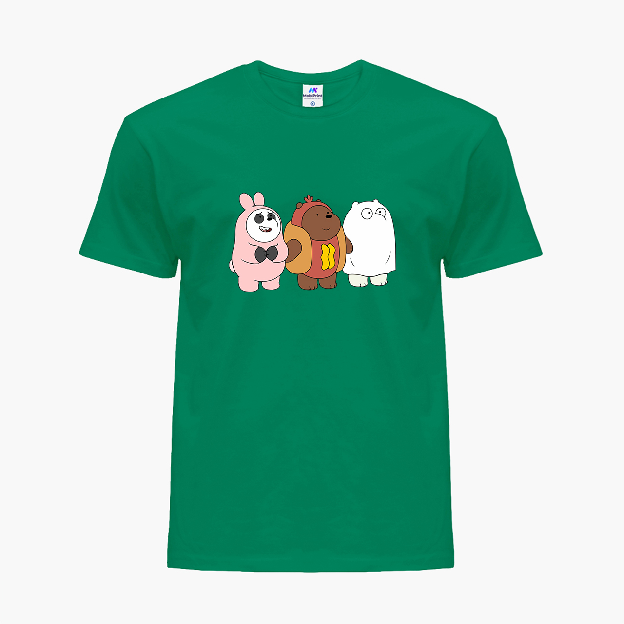 

Детская футболка для девочек Вся правда о медведях (We Bare Bears) (25186-2905-75) 134-140 см Хлопок Темно-зеленый