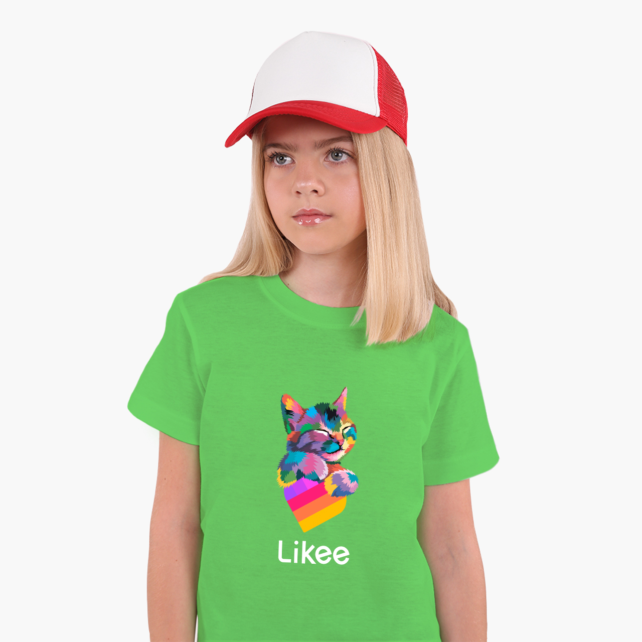 

Детская футболка для девочек Лайк (Likee) (25186-1040-38) 104-110 см Хлопок Зеленый